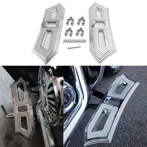 2x Chrome Driver Stretched Floorboards Footboard For Harley FLD Softail Touring - Bild 1 von 9