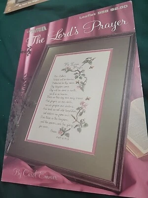 Leisure Arts Cross Stitch Pattern The Lords Prayer Christian Our Father Biblical - Image 1 of 2
