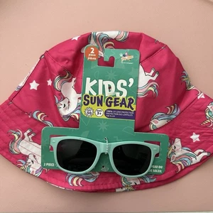 Unicorn Hat and Sunglasses Set - Pink and Green - Picture 1 of 2