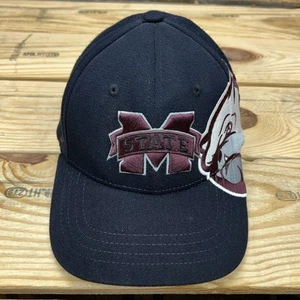 Mississippi State Bulldogs Zephyr Fitted Hat Size Small Black Maroon Embroidered - Picture 1 of 7