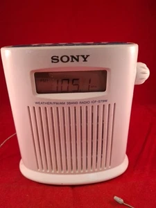 Sony ICF-S79W 3 Band Radio Weather Shower Mate FM/AM White Working - Picture 1 of 11