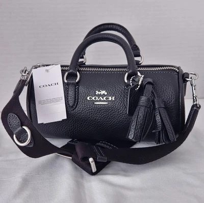 Bolso Bandolera Coach CJ571 Negro Nuevo con Etiquetas Cuero Guijarro Encaje Foto 1 de 4