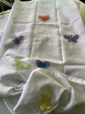 Juego de 2 paneles semi transparentes con estampado de mariposas, multicolor 90x48 Foto 1 de 4