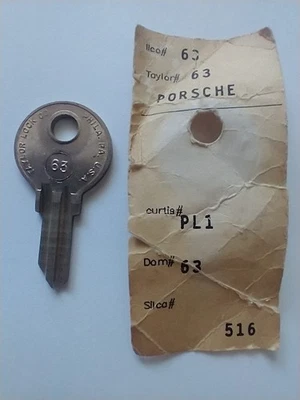 Llave de puerta PORSCHE 356 en blanco nuevo stock antiguo puerta Taylor 1948-1959 Mercedes Foto 1 de 4