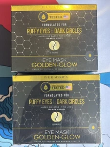 2 Pk Golden Glow Under Eye Patches (30 Pairs Eye Gels) - Rejuvenating Treatment - Picture 1 of 2