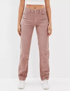 AE AMERICAN EAGLE Stretch Corduroy '90s Straight Pant BEIGE 000 Regular NEW - Picture 1 of 5