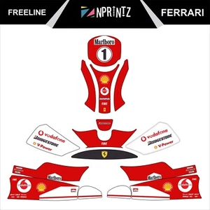 FREELINE FERRARI SCHU STYLE FULL KART STICKER KIT - KARTING  - ROTAX IAME - Picture 1 of 3