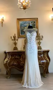 NEW ALL OVER SEQUINS WITH RHINESTONE EVENING GOWN FORMAL PARTY GALA DRESS - Picture 1 of 4