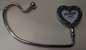 Silvertone Heart-shaped Frame Handbag Purse Hook By Ganz Treasured Memories - Picture 1 of 6