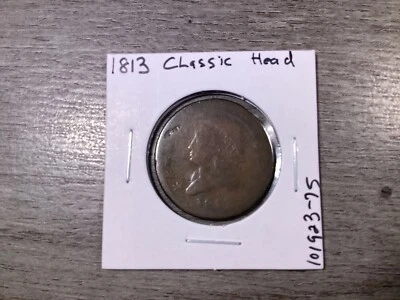 Moneda de cobre de Estados Unidos de 212 años de centavo grande cabeza clásica de 1813 101923 75uk Foto 1 de 4