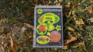 Vintage 70s Stickie Stickers PHIL Magic Tree Black Lite Vinyl NOS Psychedelic - Picture 1 of 3