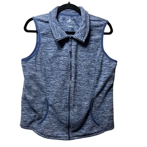 St John's Bay Active Vest Full Zip Sleeveless Blue Fleece L - Picture 1 of 6