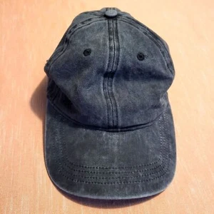 United Colors Of Benetton Hat Adjustable Baseball Cap Washed Black Gray - Picture 1 of 5