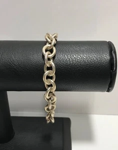Tiffany & Co 925 Sterling Silver Womens Rolo Round Link Chain Bracelet 7.25” - Picture 1 of 13