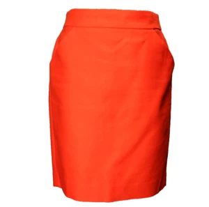 J. Crew der Bleistiftrock Double Serge Baumwolle über dem Knie Taschen rot 6 - Bild 1 von 22