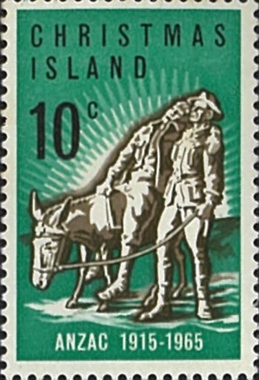 Isla de Navidad 1965 ANZAC 50 aniversario última bisagra 10c edición de sello decimal Foto 1 de 1