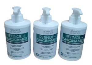 Three Advanced Clinicals RETINOL + NIACINAMIDE ANTI AGING FACE Body Cream 15oz - Picture 1 of 2