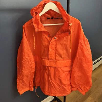 Vintage J.Crew Anorak Nylon Windbreaker, Orange, Mens Medium - Image 1 of 4