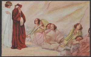cartolina DANTE-DIVINA COMMEDIA PURGATORIO canto XIII-VI CENTENARIO DANTESCO - Picture 1 of 1