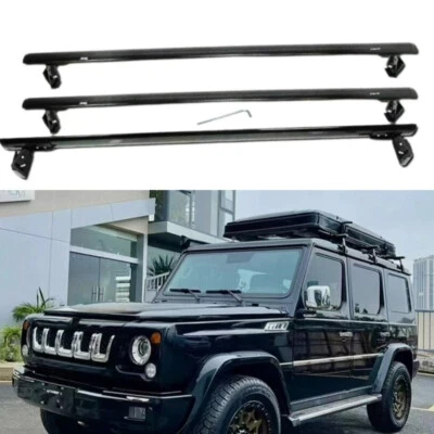 Barra transversal de 3 piezas para equipaje de riel de techo Mercedes Benz Clase G W463 1991-2024 Foto 1 de 4