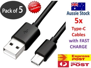 5x USB-C Type C Data & Charger Cable for Samsung S21 Huawei Xiaomi Fast Charging - Picture 1 of 4