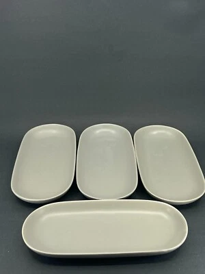 Set of 4 IKEA FÄRGKLAR 10.25” appetizer trays Gray Luncheon Dinner Small Plates - Image 1 of 4