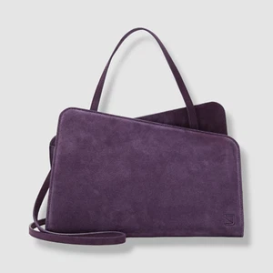$477 Yuzefi Women's Purple Slant Suede Crossbody Purse Mini Hand Tote Bag - Picture 1 of 7