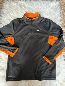 Nike Dri Fit boys sz. L gray & orange 1/4 zip dri fit light jacket. Great item - Picture 1 of 12