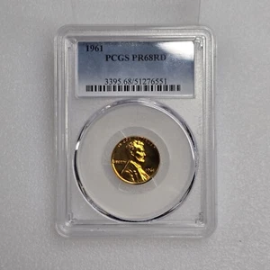 1961 Proof Lincoln Memorial Cent PCGS PR68RD Coin Lot Great Gift - Picture 1 of 12
