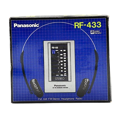NEW Panasonic RF-433 AM/FM Headphones Stereo Radio NOS - Image 1 of 4