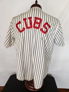 🚨🔥Vintage Chalk Line XL Pinstripe Chicago Cubs Starter Style Jersey EUC! - Picture 1 of 8