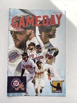 TEAM Atlanta Braves Baseball 2018 Gameday Program SGA v Washington Nationals MLK - Image 1 of 2