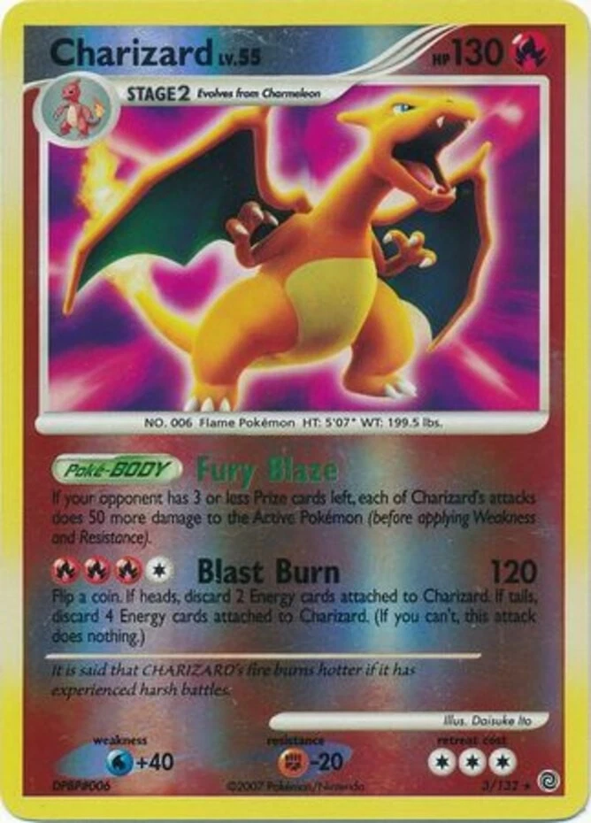 Damaged Charizard - 3/132 - Holo Rare - Reverse Holo Pokemon Secret Wonders - Image 1 of 1