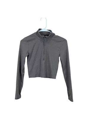 Sunday Best Women's Top XS Brown Cotton with Polyester Cropped Mock Neck EUC - Image 1 of 4