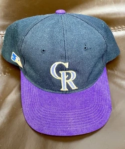 Colorado Rockies 90s Snap Back Sports Specialties Hat Side MLB Logo Purple Brim - Picture 1 of 11