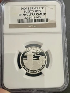 2009-S Puerto Rico Silver Quarter NGC PF70 Ultra Cameo (AC4) - Picture 1 of 4