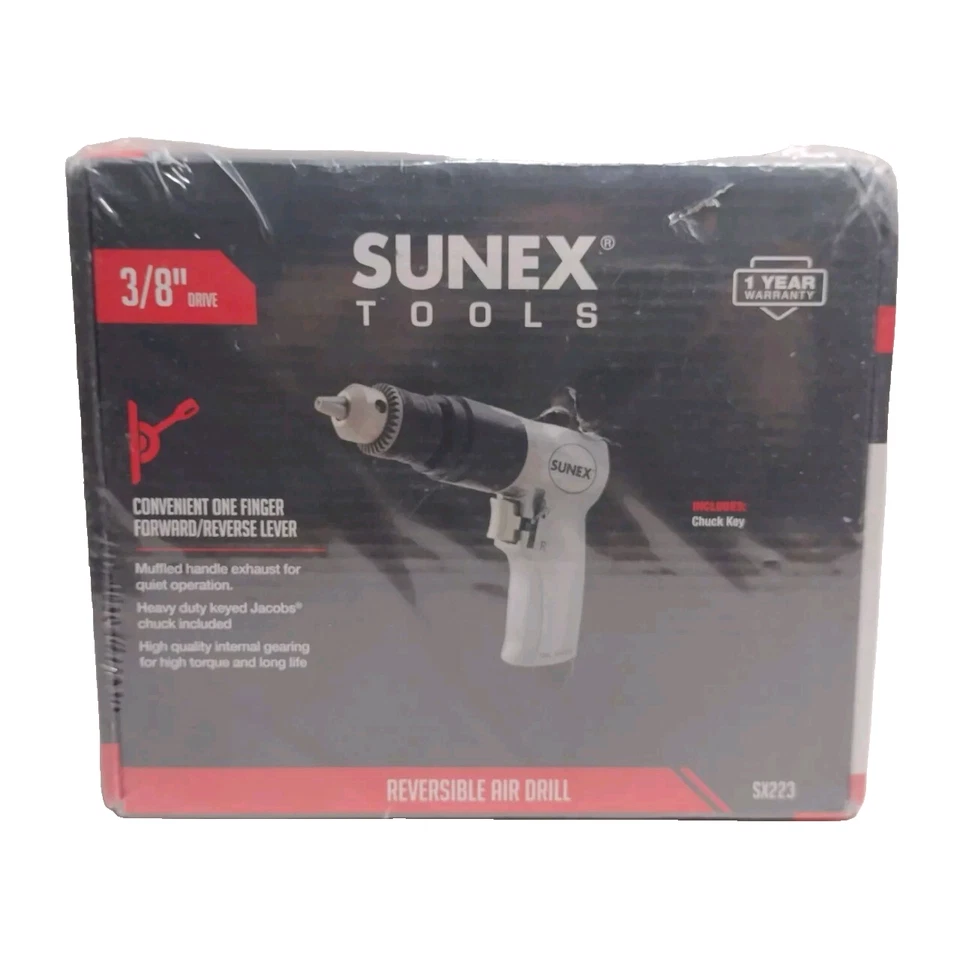 Broca de ar Sunex 223 3/8 polegadas reversível com engrenagem SUNSX223 - Imagem 1 de 3