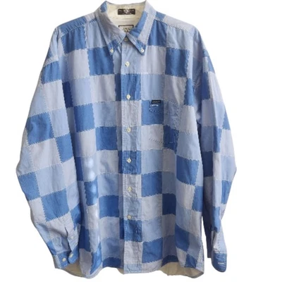 Camiseta De Colección Faconnable Albert Goldberg Azul Patchwork/A Cuadros Y2K Manga Larga-XL Foto 1 de 4