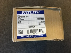 Patlite WEP-302FB-RYG 37.5mm Profile 3-Tier Wall Mount Signal Tower old stock - Picture 1 of 4