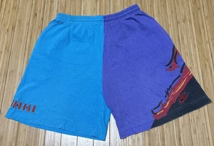 Vintage Nike Air Jordan 8 Color Block Aqua Big Logo Shorts Embroidered 1993 USA - Bild 1 von 10