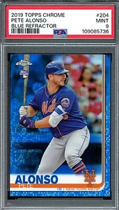 2019 Topps Chrome #204 Pete Alonso Blue Refractor Rookie #102/150 PSA 9 - Bild 1 von 2