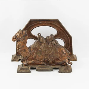 Antico porta lettere cammello egiziano dipinto ottone ghisa di Judd - Foto 1 di 5