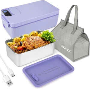 1L Cordless Electric Lunch Box Food Heater Battery Powered Warming Time Insulate - Picture 1 of 12