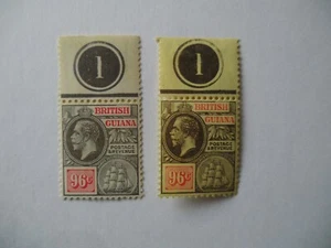 2 X BRITISH GUIANA GV mint 96c both fresh U/M with Requisition no '1' Rare   - Picture 1 of 2
