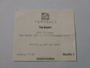 The Vapors Epic Studios Norwich Gig Concert Used Ticket 2017 - Imagen 1 de 2