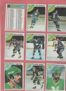 1978/79 Topps, 9  hockey card lot, with Checklist - Bild 1 von 2
