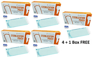 Dental Sterilization Pouch RIT-5211 5.25"x11, 1000pcs (4+1 Free boxes) PlastCare
