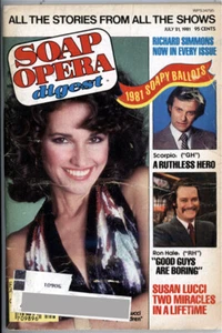 SOAP OPERA DIGEST Magazine July 21, 1981 Susan Lucci, Tristan Rogers, Ron Hale - Picture 1 of 3