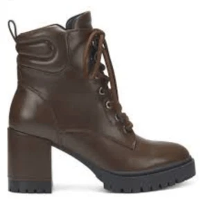 New Aerosoles Ankle Boots Esen brown combat lace up high heel ankle bootie 8.5 - Picture 1 of 4