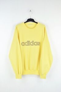 Adidas Originals Vintage 90s Men’s Yellow Big Logo Sweatshirt Size 8 XL